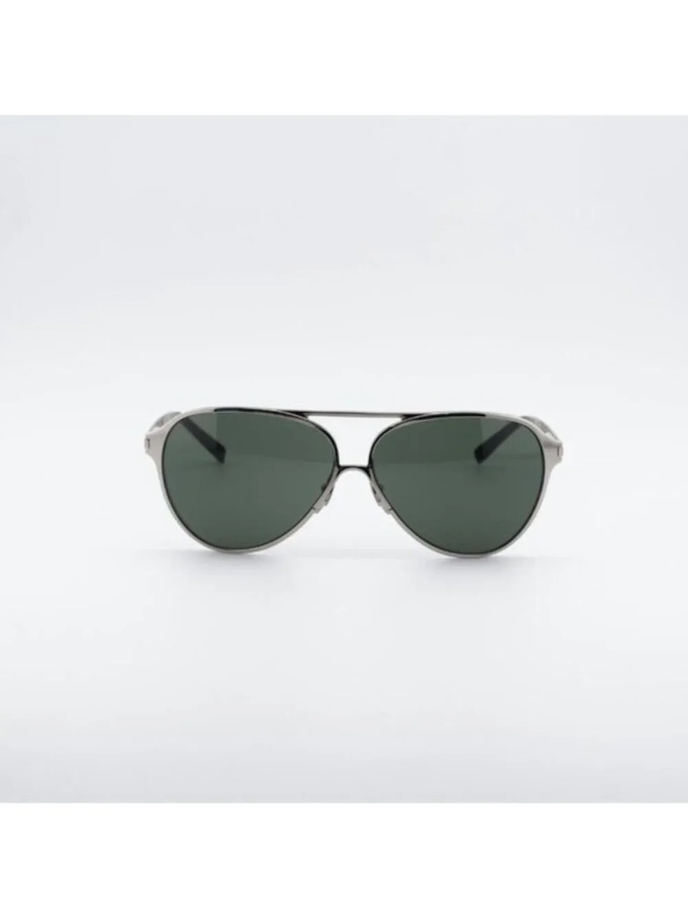 Saint Laurent SL734 002 Sunglasses Silver Aviator Frame, Grey Lenses